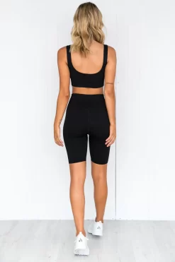 Aim'n Black Ribbed Seamless Bike Shorts -Sportswear Shop 190806PureDash 614