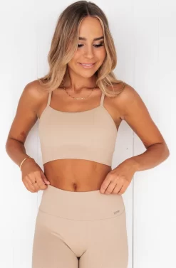 Aim'n Solid Beige Luxe Seamless Strap Bra