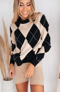 Aim'n Argyle Knit Sweater