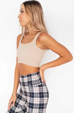 Aim'n Solid Beige Luxe Seamless Bra -Sportswear Shop DSC 8484 scaled