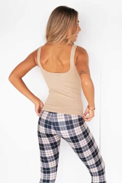 Aim'n Solid Beige Luxe Seamless Singlet -Sportswear Shop DSC 8536 scaled