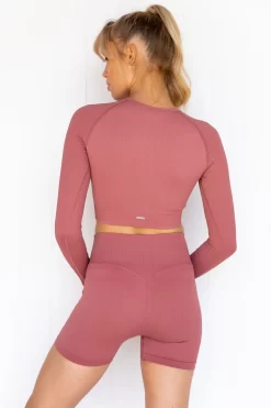 Aim'n Pink Beat Ribbed Crop Long Sleeve -Sportswear Shop PureDash 112 d12ba87f 13e7 47fe 84f5 0f16bbb81f7f
