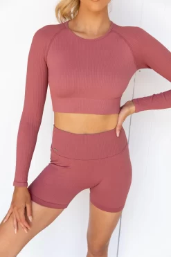 Aim'n Pink Beat Ribbed Crop Long Sleeve -Sportswear Shop PureDash 118 0c4c6a13 06d1 4c09 89f8 79d1bf10a5d4