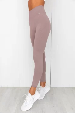 Aim'n Dusty Violet Ribbed Seamless Tights