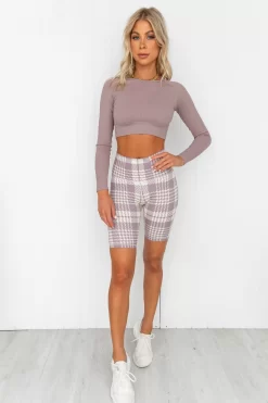 Aim'n Dusty Violet Ribbed Seamless Crop Long Sleeve -Sportswear Shop PureDash 311 e4f04bf7 1e22 4600 a447 030a3ee64f42