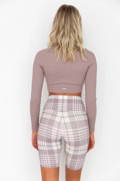 Aim'n Dusty Violet Ribbed Seamless Crop Long Sleeve -Sportswear Shop PureDash 319 3e1d8db7 eed4 4190 8f7c fd425f020255