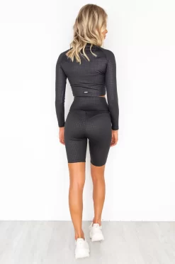 Aim'n Black Dogtooth Crop Long Sleeve -Sportswear Shop PureDash 334 702cc04e 5257 47d5 b6c7 c68341a00cb8