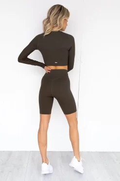 Aim'n Khaki Ribbed Seamless Crop Long Sleeve -Sportswear Shop PureDash 40 ebfd6ec1 05f0 4c0f b563 465cccb27e4a