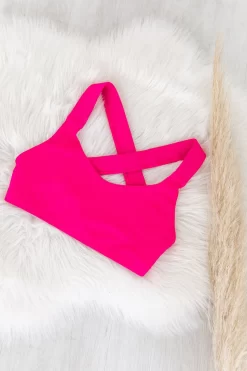 Onzie Half Moon Rib Bra - Ibis Rose