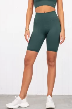 Aim'n Pine Green Ribbed Seamless Biker Shorts