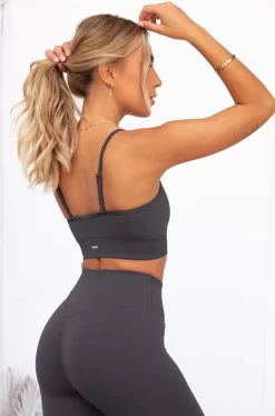 Aim'n Shadow Grey Ribbed Seamless Strap Bra