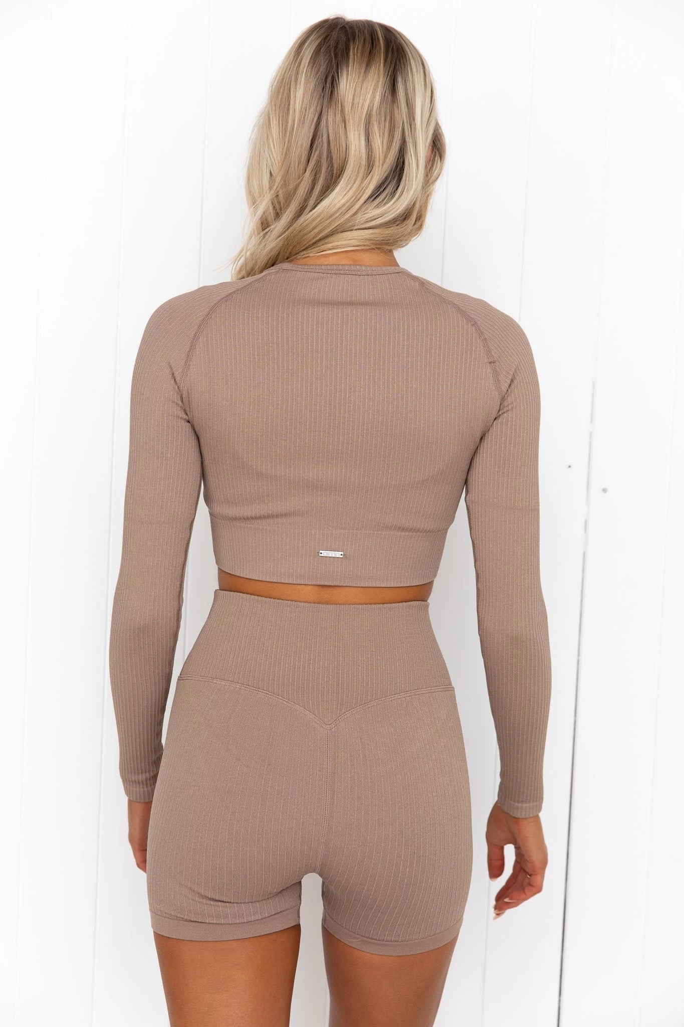 Aim'n Espresso Ribbed Seamless Crop Long Sleeve 2 Aim'n Espresso Ribbed Seamless Crop Long Sleeve - Image 2