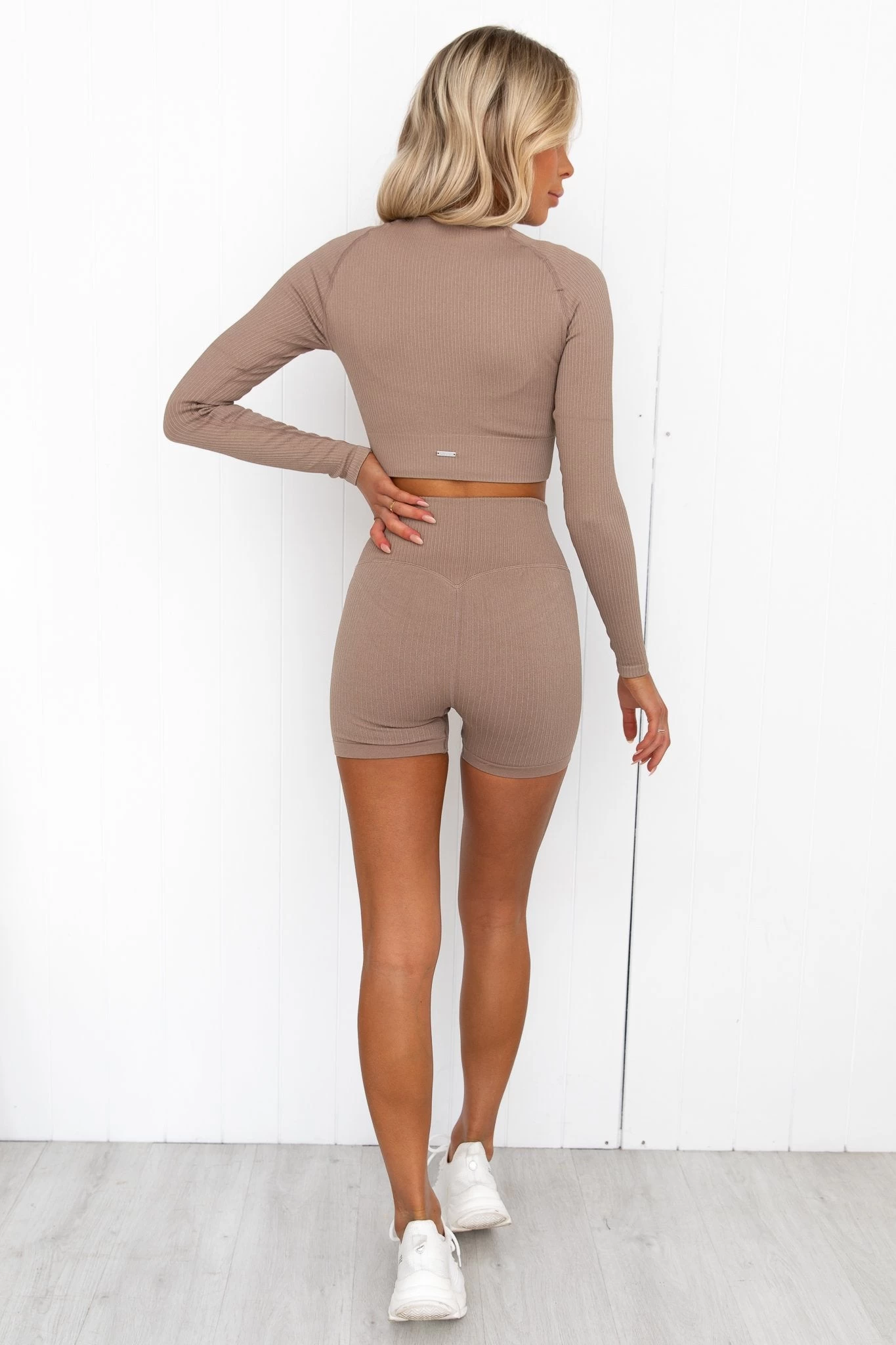 Aim'n Espresso Ribbed Seamless Crop Long Sleeve 6 Aim'n Espresso Ribbed Seamless Crop Long Sleeve - Image 6