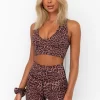 Bronze Leopard Push Up Crop