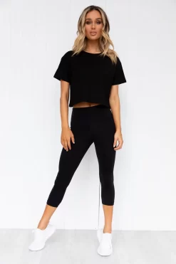 Black Cropped Tee -Sportswear Shop PureDash 79