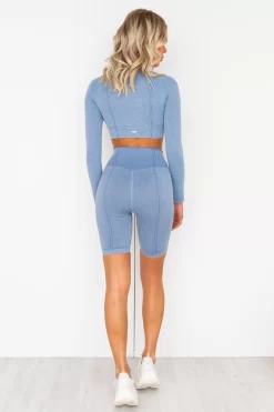 Aim'n Washed Denim Seamless Crop Long Sleeve -Sportswear Shop PureDash 89 879d89e9 9988 42c9 b073 1320f229b9d0