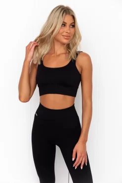 Aim'n Black Ribbed Seamless Bra
