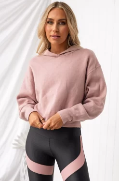 Onzie Crop Hoodie - Antique Rose -Sportswear Shop PureDash Ella 224 1