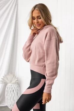 Onzie Crop Hoodie - Antique Rose -Sportswear Shop PureDash Ella 227