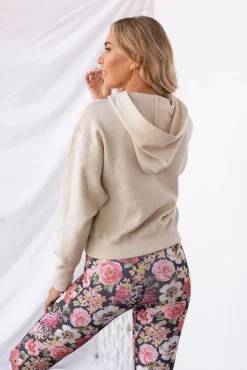 Onzie Crop Hoodie - Oatmeal -Sportswear Shop PureDash Ella 323