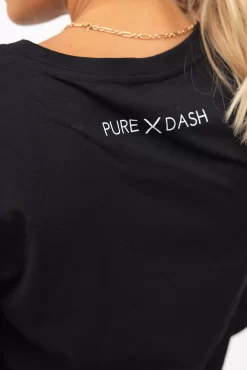 TEAM Pure Dash Cropped Tee - Black -Sportswear Shop PureDash Ella 347 1