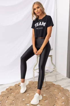 TEAM Pure Dash Cropped Tee - Black -Sportswear Shop PureDash Ella 352 1