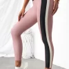 Onzie Colour Block Rib Leggings - Antique Rose/Black