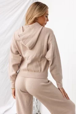 Onzie Crop Hoodie - Oatmeal -Sportswear Shop PureDash Ella 403 1