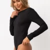 Onzie Core Rib Longsleeve Bodysuit - Black