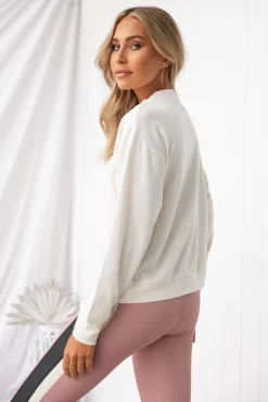 Onzie Cozy Crew Sweatshirt - Sea Salt -Sportswear Shop PureDash Ella 45 1