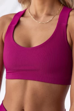 Onzie Half Moon Rib Bra - Boysenberry -Sportswear Shop PureDash Ella 515