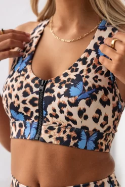 Butterfly Leopard Knockout Sports Bra -Sportswear Shop PureDash Ella 516 1