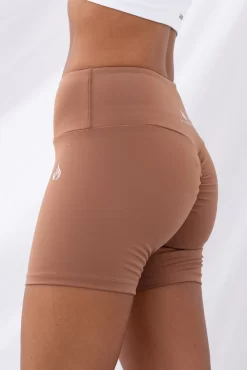 Mid Length Scrunch Shorts - Mocha -Sportswear Shop PureDash03 01 2023 612