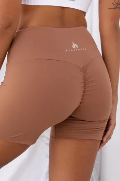 Mid Length Scrunch Shorts - Mocha -Sportswear Shop PureDash03 01 2023 617