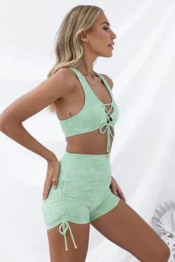 Peekaboo Ribbed Bra - Pistachio -Sportswear Shop PureDash03 01 2023 736