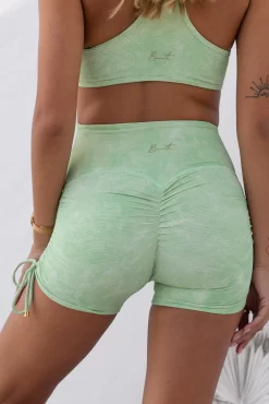 Drawstring Ribbed Shorts - Pistachio -Sportswear Shop PureDash03 01 2023 752