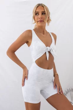 Knot Me Ribbed Jumpsuit - Coconut -Sportswear Shop PureDash03 01 2023 832