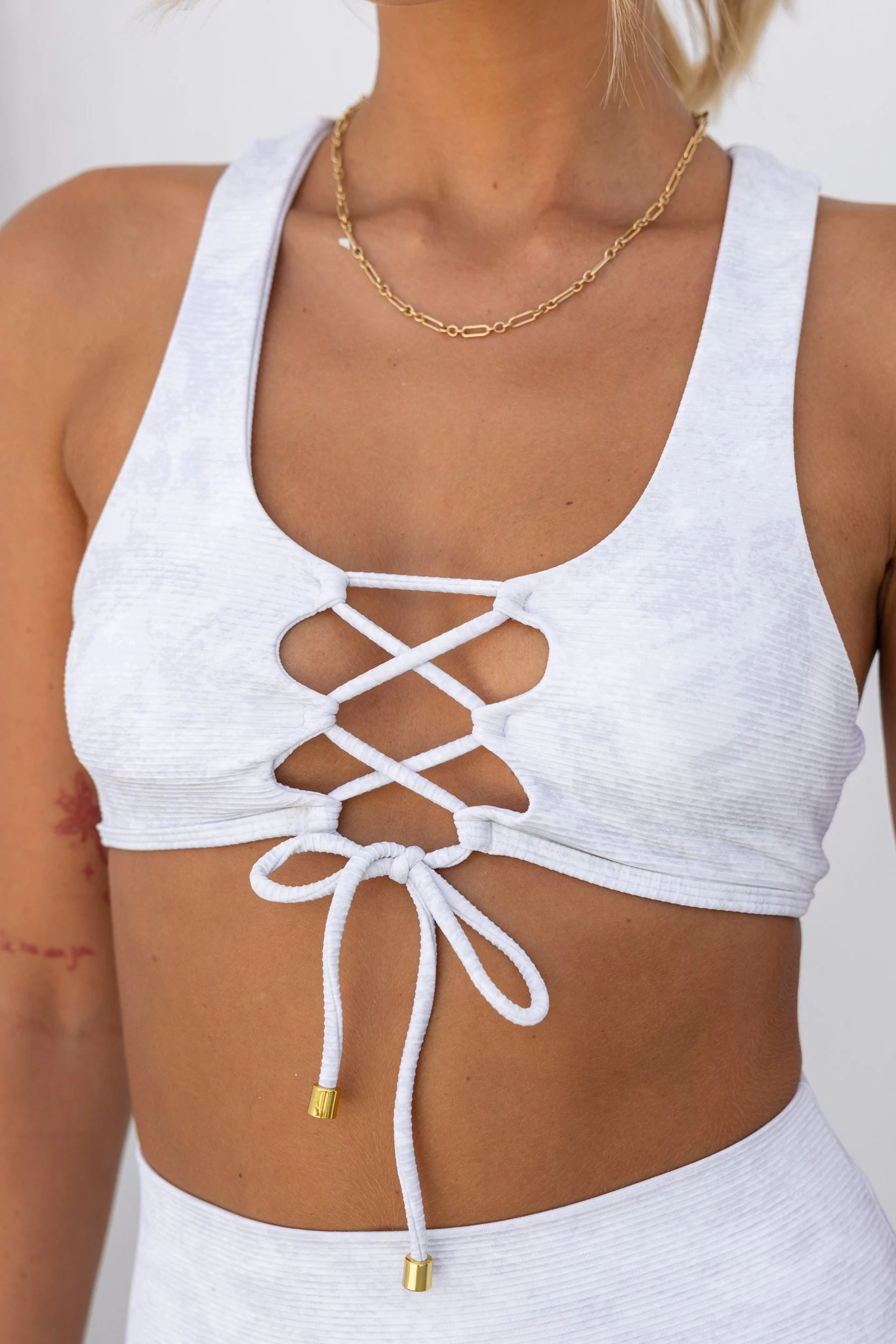 Peekaboo Ribbed Bra - Coconut 4 Peekaboo Ribbed Bra - Coconut - Image 4