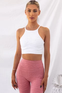Reversible Sports Crop - White Zebra