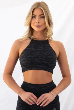Reversible Sports Crop - Black Zebra