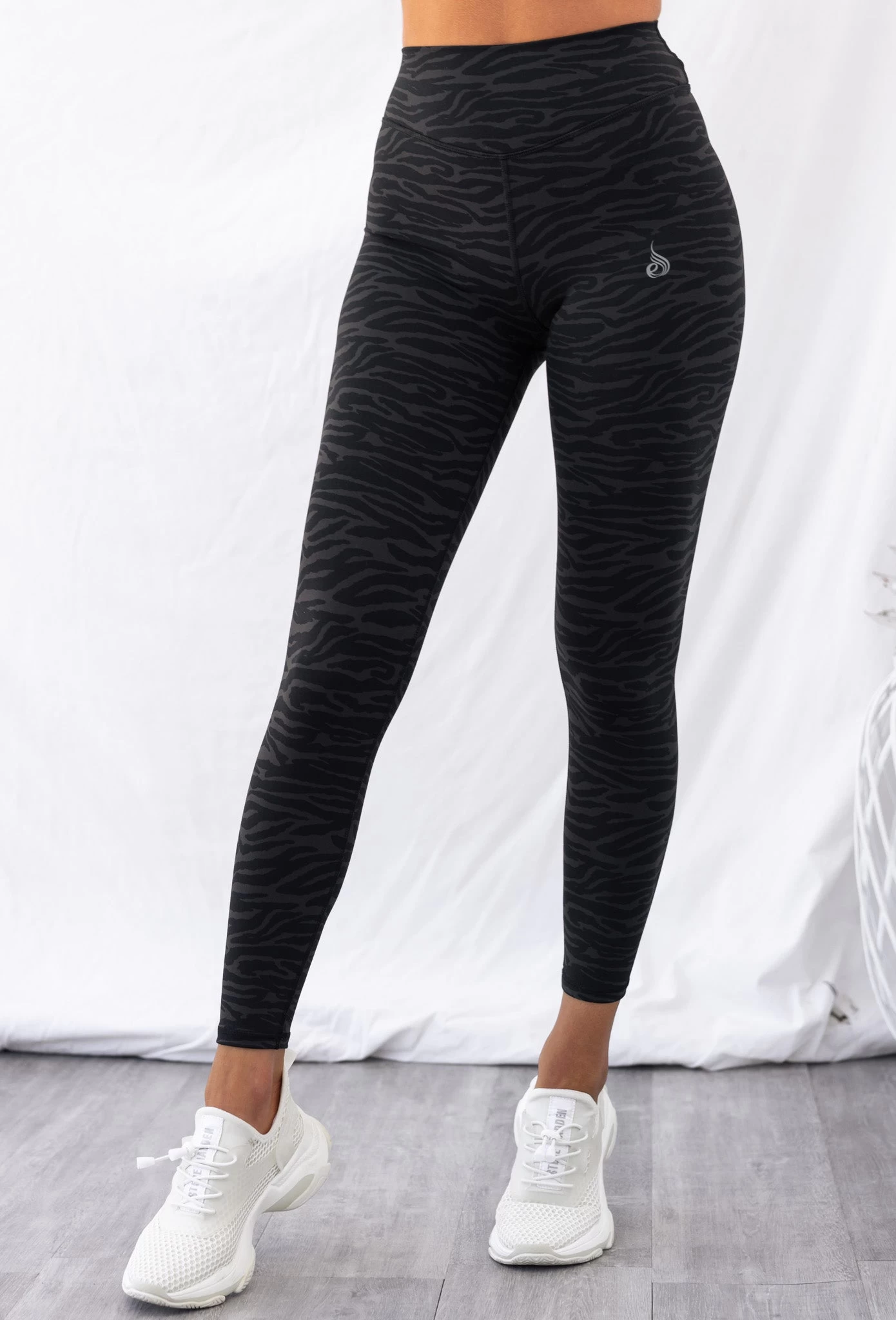 High Waist Leggings - Black Zebra 1 High Waist Leggings - Black Zebra