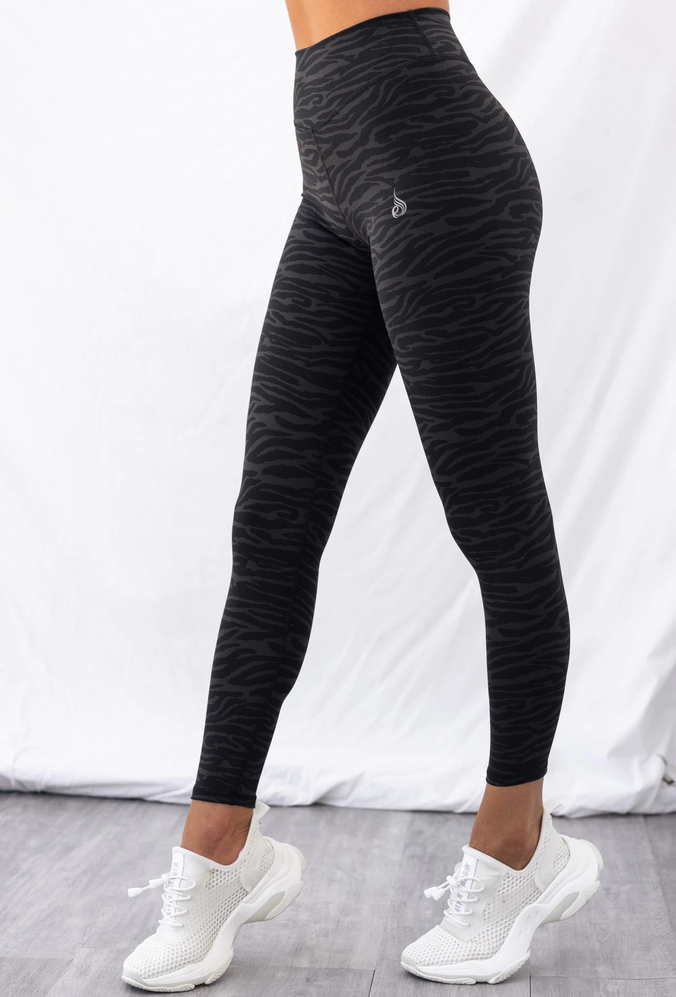 High Waist Leggings - Black Zebra 4 High Waist Leggings - Black Zebra - Image 4