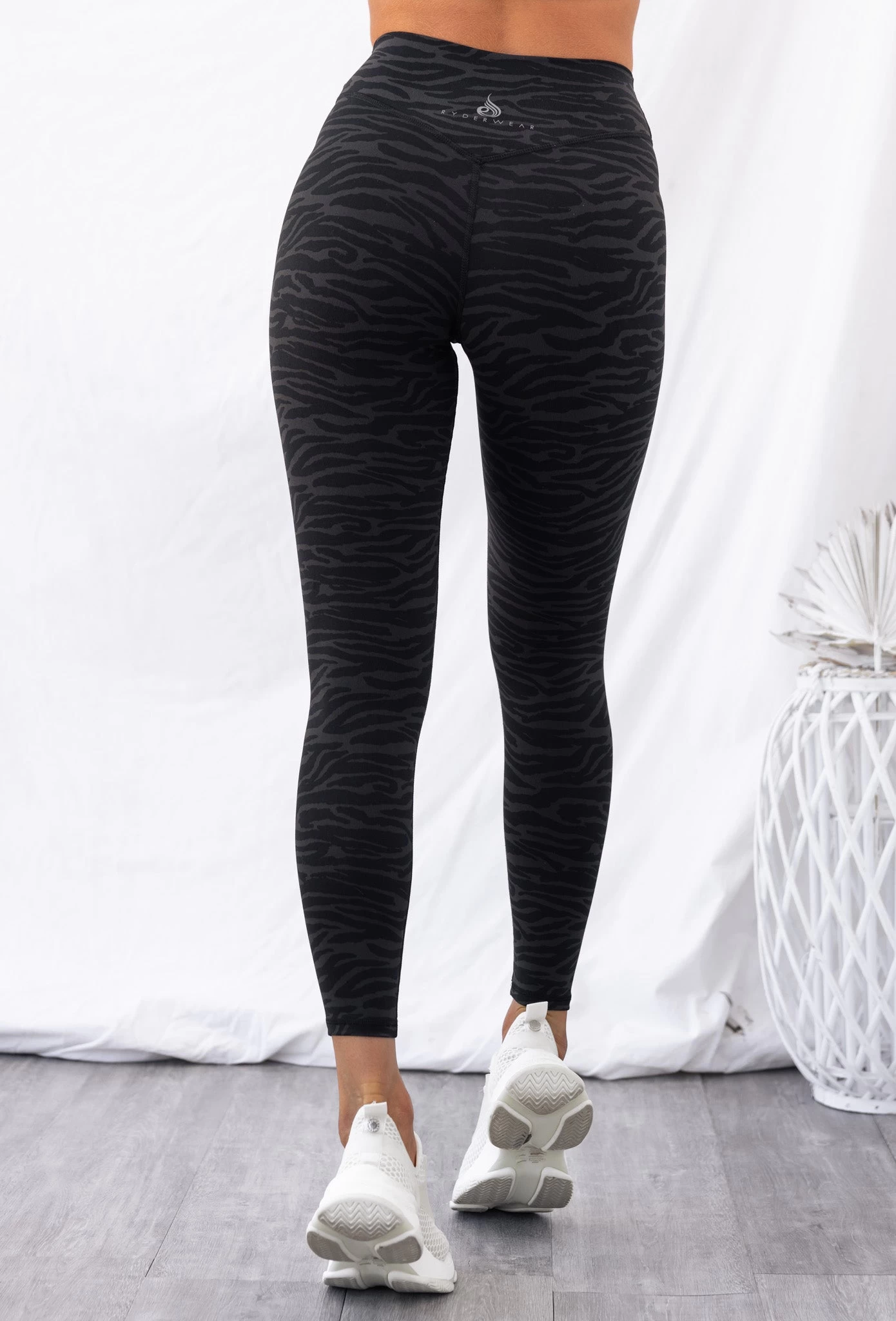 High Waist Leggings - Black Zebra 6 High Waist Leggings - Black Zebra - Image 6