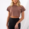 Energy Cropped Tee - Chocolate