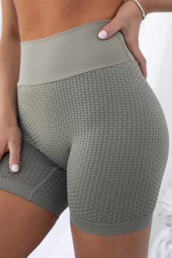 Honeycomb Scrunch Seamless Shorts - Khaki -Sportswear Shop PureDash03 11 2022 17