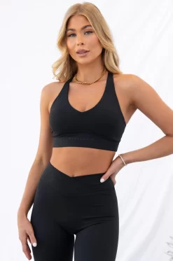 Cross Over Sports Bra - Black
