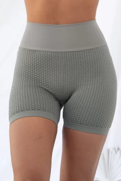 Honeycomb Scrunch Seamless Shorts - Khaki -Sportswear Shop PureDash03 11 2022 19