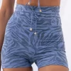 Wild Thing Belt Shorts - Aqua