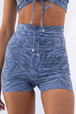 Wild Thing Belt Shorts - Aqua