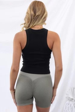 Honeycomb Scrunch Seamless Shorts - Khaki -Sportswear Shop PureDash03 11 2022 36